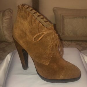 Colin Stuart Whipstitch Bowtie Tobacco Ankle Boots